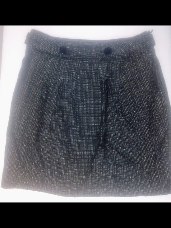 Ann Taylor Black and White Plaid Mini Skirt - Picture 1 of 5